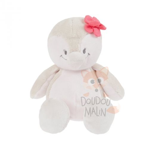  daisy et coco peluche pingouin rose beige fleur 